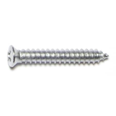Midwest Fastener Sheet Metal Screw, #10 x 1-1/4 in, Chrometint Steel Oval Head Phillips Drive, 20 PK 72188